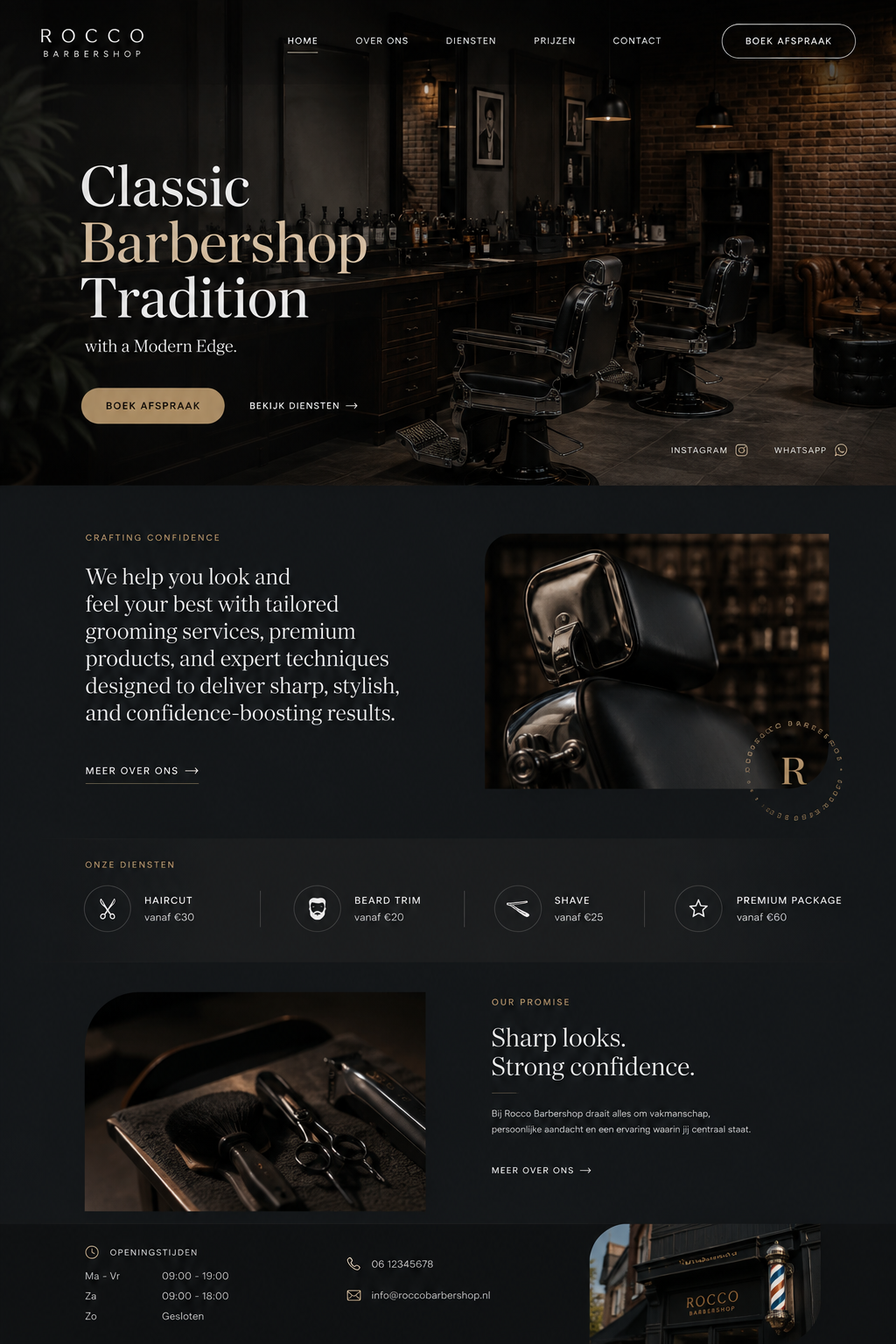 Webdesign concept — Rocco — Barbershop