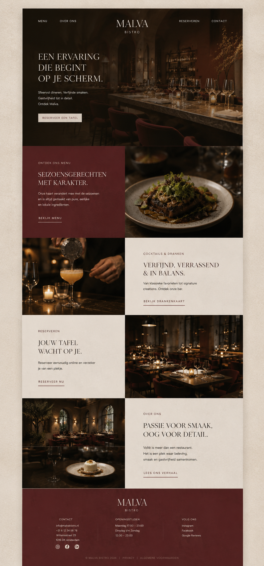 Webdesign concept — Malva — Bistro
