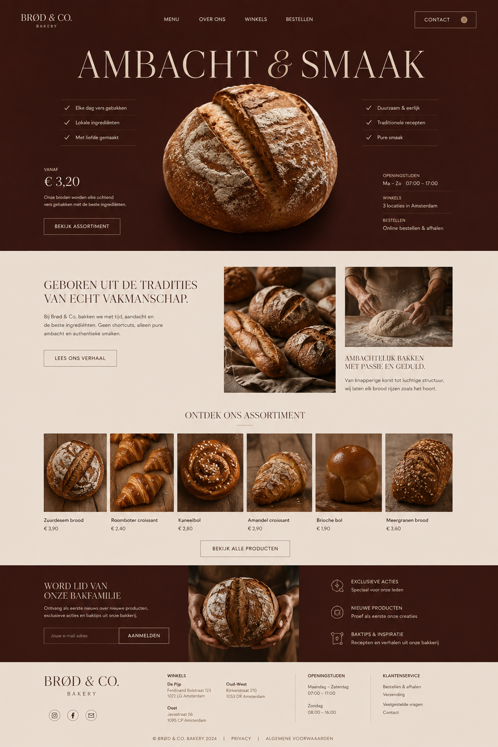 Webdesign concept — Brød & Co. — Bakkerij