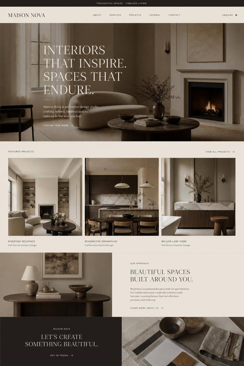 Webdesign concept — Maison Nova — Interior Studio