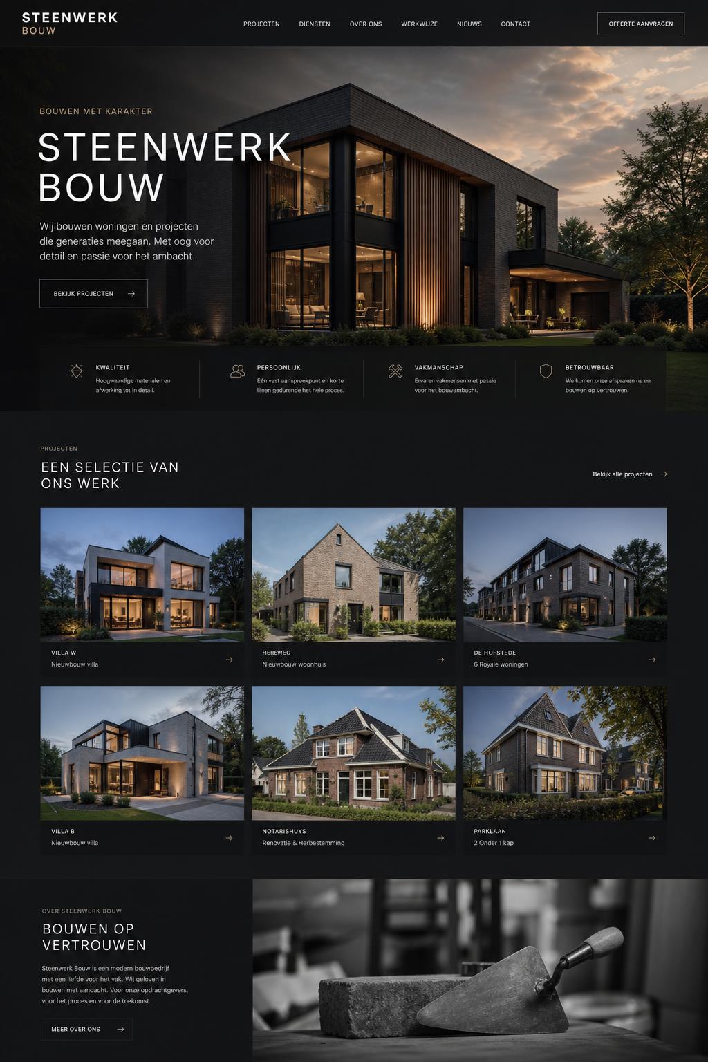 Webdesign concept — Steenwerk — Bouwbedrijf